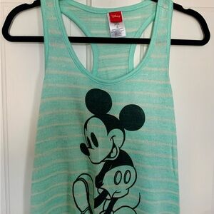 Disney Mint and White Striped Racerback Tank, Mickey Mouse